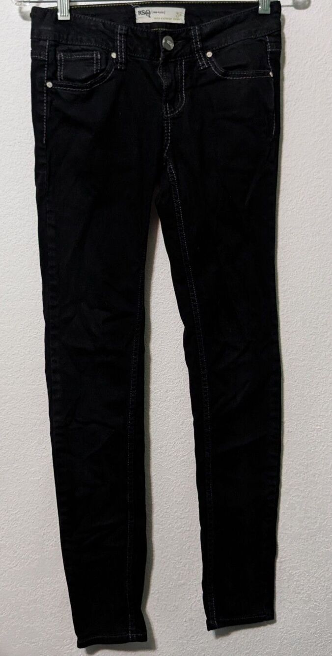 RSQ Black Ibiza Extreme Skinny Jean Pants Women's Size 3 (28x29) (218)